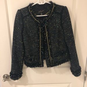 McGinn Tweed Jacket with Chain Trim Size 4